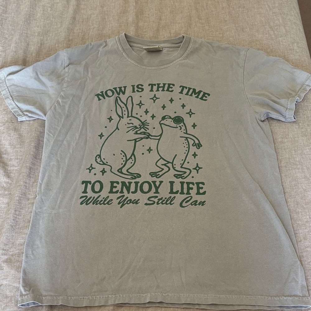 Comfort Colors Gray Tee with Green Design